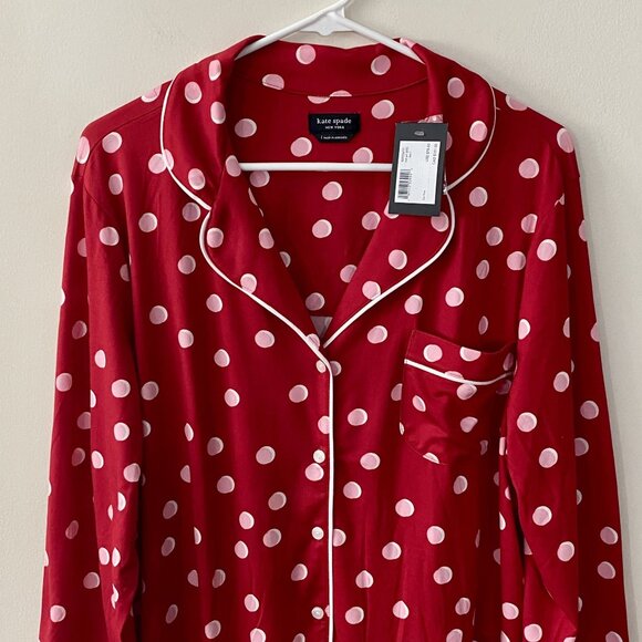 Kate Spade Polka Dot Long PJ Set NWT - Picture 6 of 9